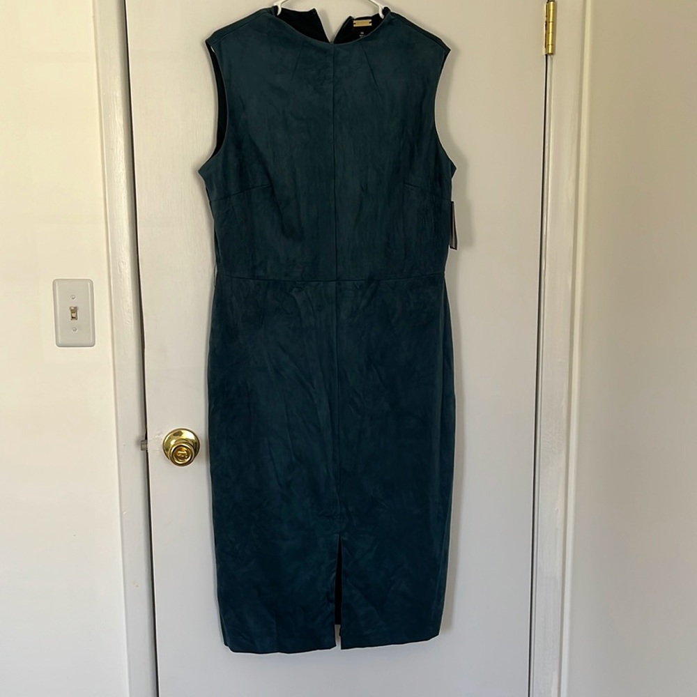 Faux suede sheath dress